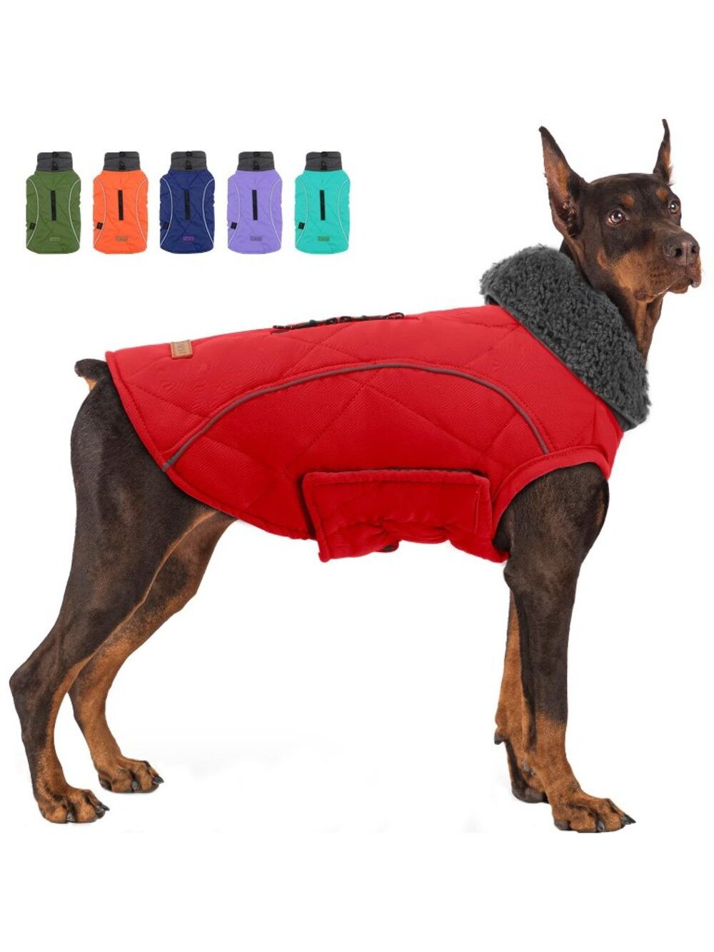 EMUST Red XL Dog Winter Jackets, Dog Coat for Winter Warm